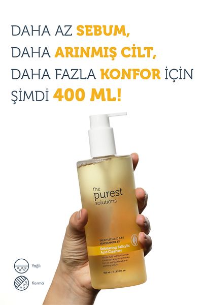 The Purest Solutions جل منظف منقي بحمض الساليسيليك للبشرة الدهنية المضادة للرؤوس السوداء 400 مل