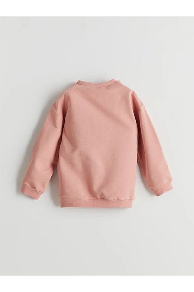 LC Waikiki Lcw Baby Beige Crew Neck Baby Girl Sweatshirt and Pants Set of 2