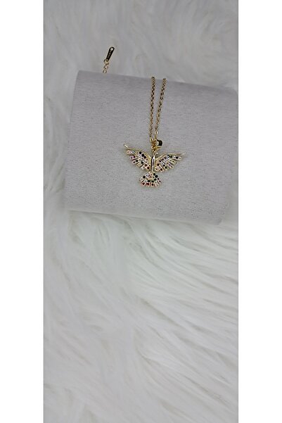 stainles steel Steel Color Zircon Stone Detail Phoenix Bird Model Necklace