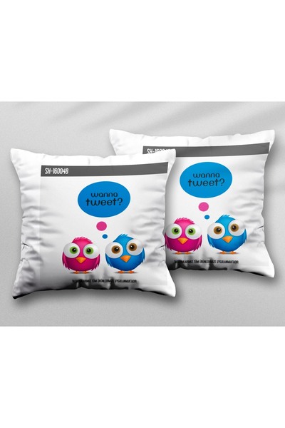 ART HEDİYE عيد الحب عزيزي الطيور قطعتين من غطاء وسادة قابل للغسل مطبوع على ال...