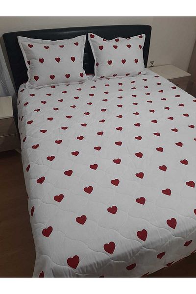 Pınarçeyiz Pınar Çeyiz Quilted double bedspread set 3 pieces