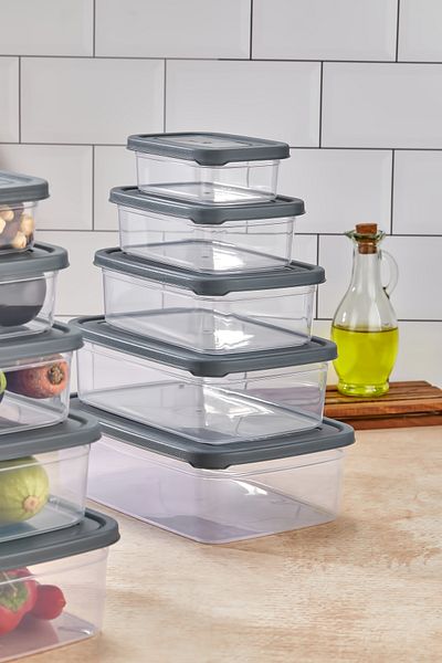 MHK Prime Glowart 5-Piece Leakproof Airproof Refrigerator Organizer & Storage Container Rectangular