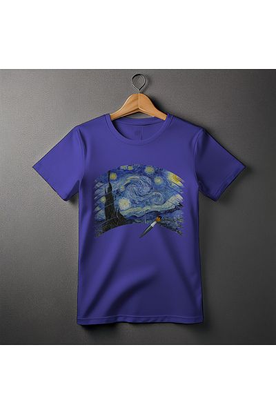 Ozzy Μπλουζάκι Unisex Starry Night Pattern 3 με ψηφιακή εκτύπωση