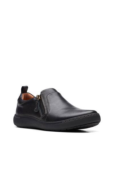 CLARKS Nalle Lilac Black Leather CASUAL WOMEN SHOES