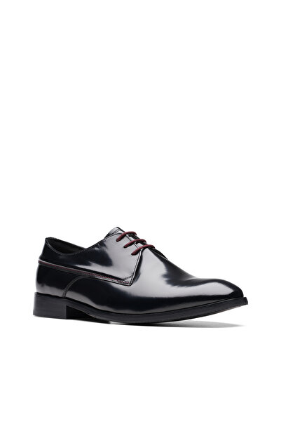 CLARKS Craftcliftonlo Black Leather Formal Mens Shoes