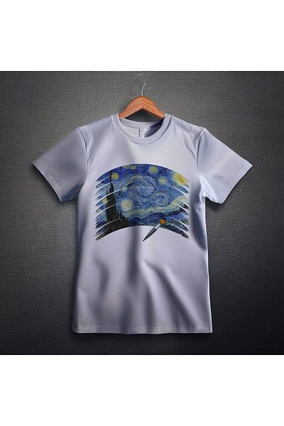 Ozzy Μπλουζάκι Unisex Starry Night Pattern 3 με ψηφιακή εκτύπωση