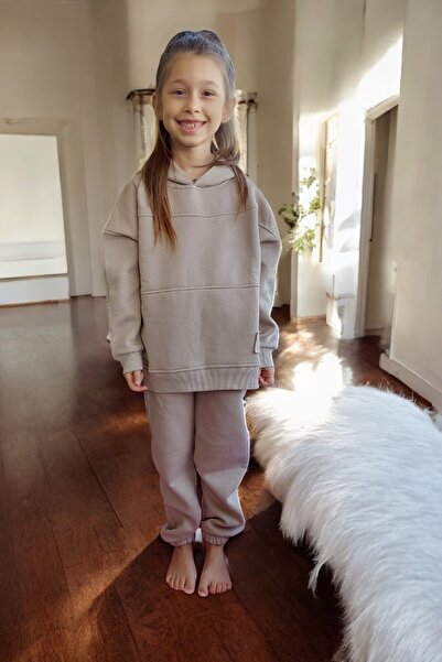 EYLÜL EZGİ BUTİK Kız Çocuk 3 İplik  İçi Şardonlu Eşofman Takım