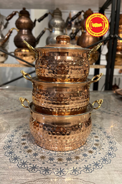 Yardımcı Bakır Since 1997 Bakır Mini Güveç 3'lü Tencere Seti