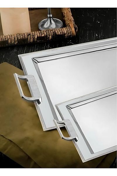 ÖzSa Home Tiamo Mios 2-Piece Catering Tea and Coffee Tray 18/10 Stainless Steel