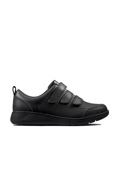 CLARKS Scape Sky Y Black Leather SHOES TEEN BOYS