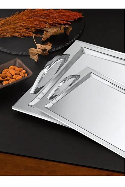 ÖzSa Home Tiamo Auger 2-Piece Catering Tea and Coffee Tray 18/10 Stainless Steel