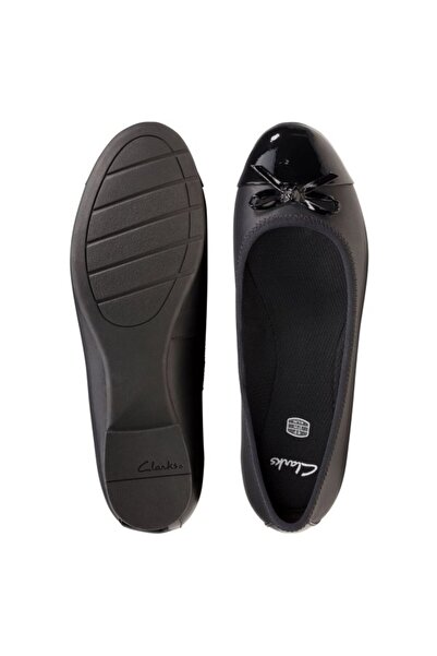 CLARKS Scala Bloom Y Black Leather SHOES TEEN GIRLS