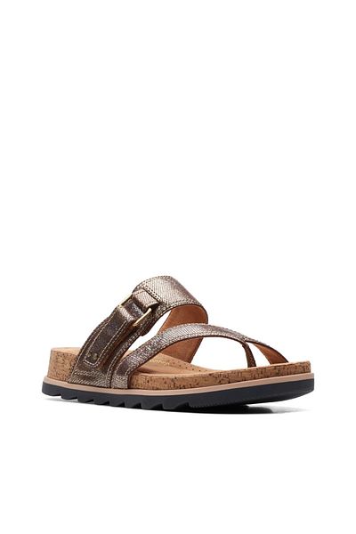 CLARKS Yacht Beach Bronze Metallic CASUAL WOMEN SANDALS