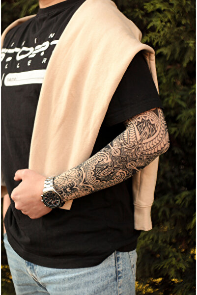 SWANKYSOCKS Giyilebilir Maori Kol Dövmesi 3D Baskılı Tattoo