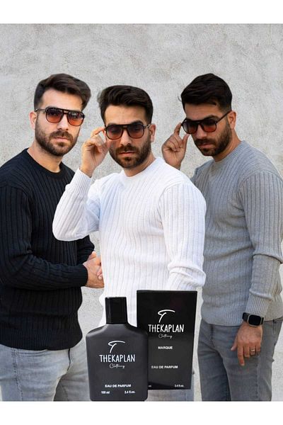 Gameyal Unisex 3-Piece Crew Neck Knitwear Sweater with Perfume Gift