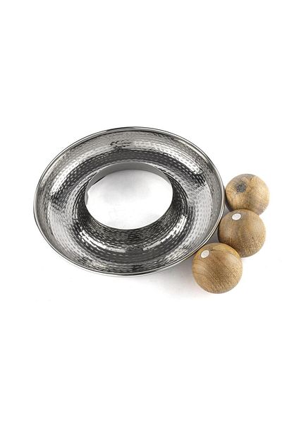 Mikasa Moor 26x7cm Silver Wooden Globe Decorative Bowl - P289.364205