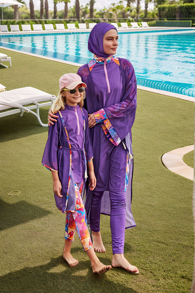 Marina Çocuk Mor Renkli Kimono P2427