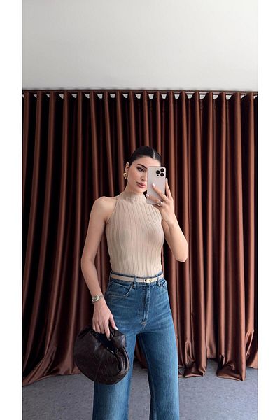 HAZELANNA Cream Colored Cotton Knitwear