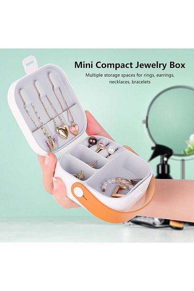 ZENİTH White Mini Box - Travel Organizer, Jewellery Necklace and Ring Earring Accessory Watch
