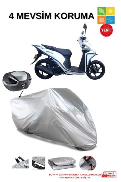 AutoEN ARORA BOSS 125 (YENİ) ARKA ÇANTA UYUMLU GRİ SU GEÇİRMEZ BRANDA (MOTOSİ...
