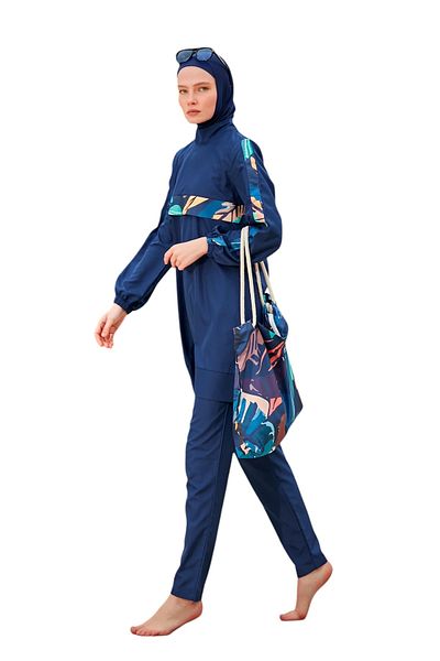 Riva Mera R2413 Model Patterned Full Covered Hijab Swimsuit