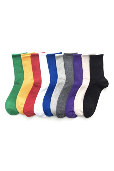 dm del more 8 чифта унисекс многоцветни едноцветни колежански тенис чорапи