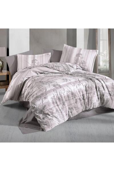 DENİZLİ ÇEYİZ Clasy Double Duvet Cover Set - Simle Gray Ranforce