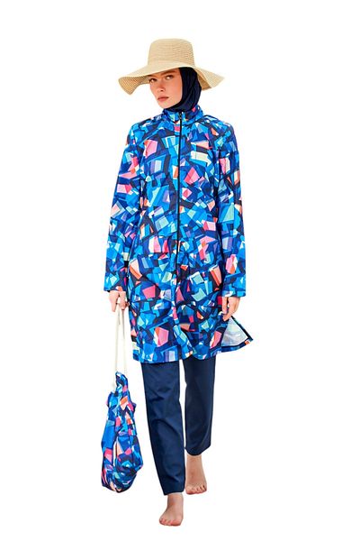 Riva Mera Patterned Full Covered Hijab Swimsuit