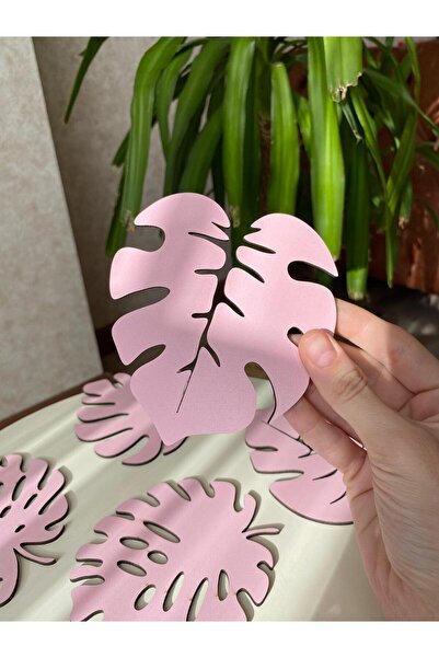 Forester Toys Pink Set of 48 Wooden Monstera Leaf Coasters