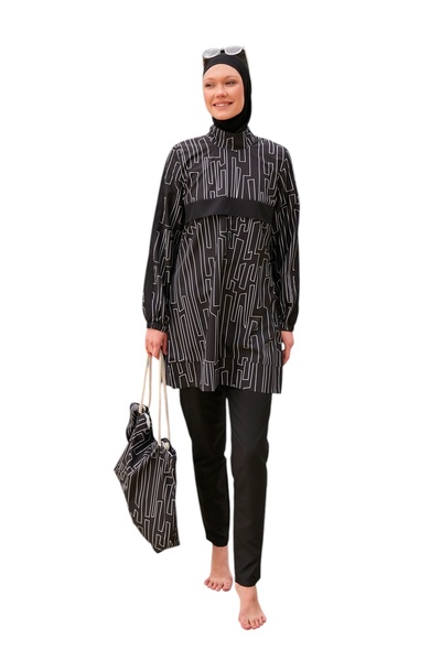 Riva Mera R2406 نموذج منقوشة ملابس السباحة الحجاب مغطاة بالكامل