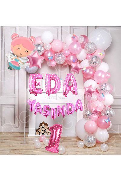 CUGY Magic Fairy Girl Themed Pink Age Written Birthday Party Set