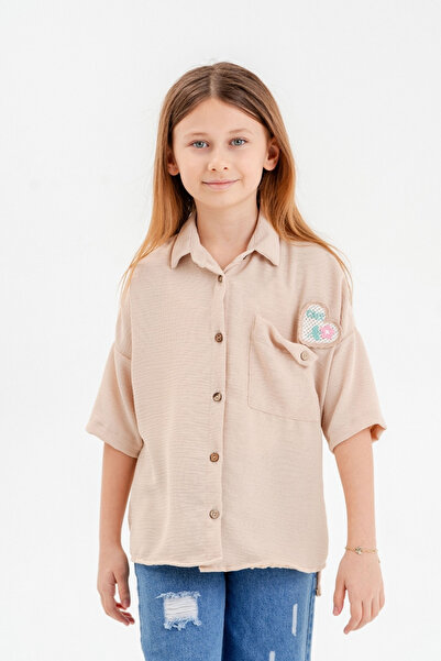 GİYİCEM TEKSTİL Κοριτσίστικο πουκάμισο με λεπτομέρεια τσέπης 3120