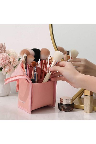 ZENİTH Black Travel Makeup Brush Bag