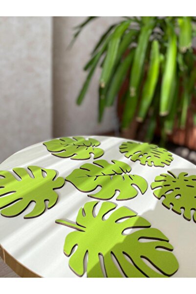 Forester Toys Green Set of 24 Wooden Monstera Leaf Coasters