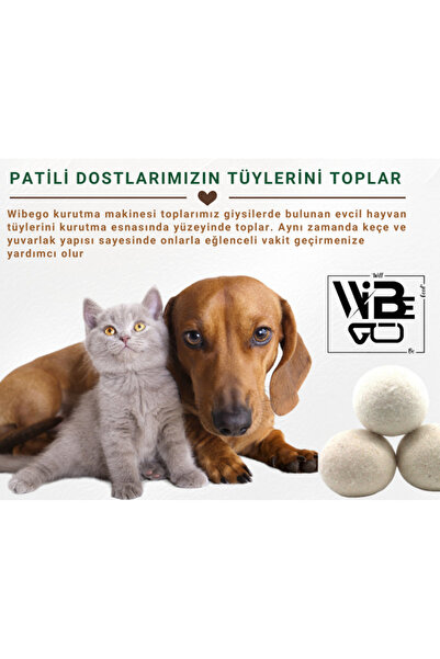 Biz Class 6 Balls and 3 Smell XL Laundry Wool Drying Ball Anti Crease Wool Felt Ball