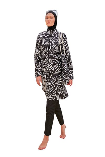 Riva Mera R2403 Model Patterned Full Covered Hijab Swimsuit