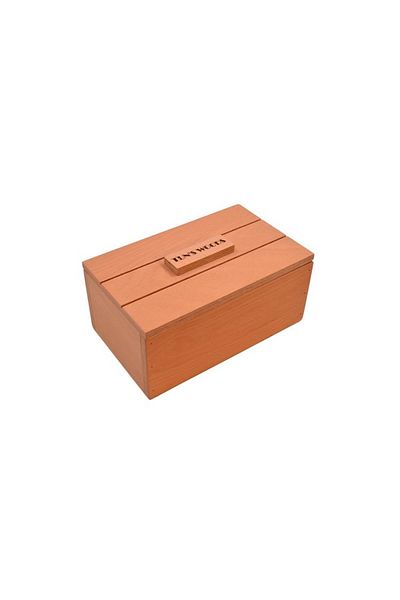 t tun's woods 25cm X 14cm Decorative Wooden Box - with Lid Handles, Raw Color