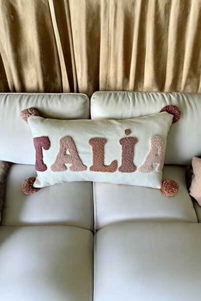 afralya home Bebek Dekoratif Kırlent/isimli Bebek Takı Yastığı /bebek Dekorat...