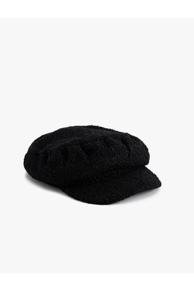 Koton Black Women's Plush Newsboy Hat