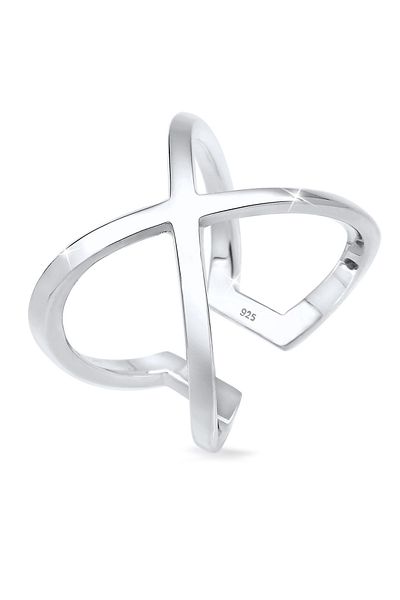 ELLI Ring Damen Kreuz Basic Blogger Statement aus 925 Sterling Silber