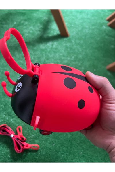 EG75 Ladybug Pattern Wheeled 550ml. Capacity Motivational Water Bottle School Water Bottle