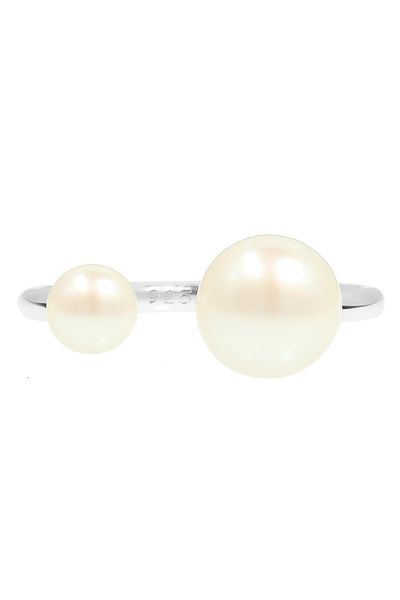 ELLI Inel Dama Clasic Deschis Cu Perle De Cultură De Apă Dulci În Argint Sterling 925