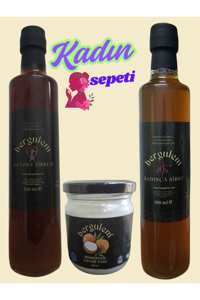 Detoks Sirkesi 500 ml + Kadınca Hayıt Sirkesi 500 ml + Hindistan Cevizi Yağı 150 ml
