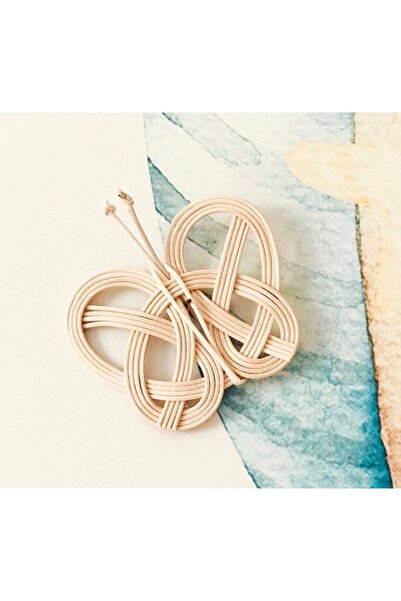 afralya home Rattan 2'li Duvar Dekoru Doğal El Yapımı Kelebek Duvar Dekoru