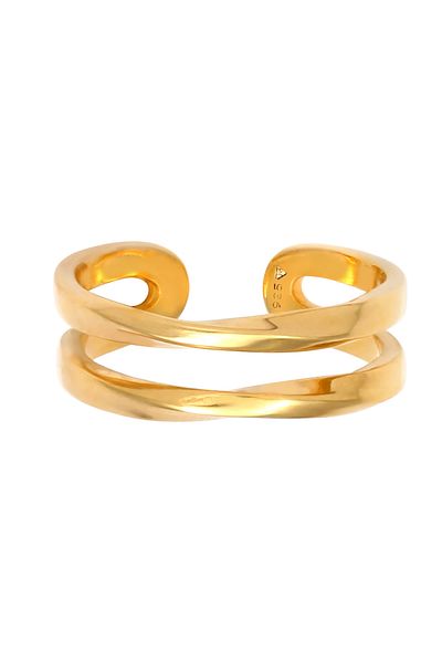 ELLI Ring Ladies Double Breasted Open Adjustable In 925 Sterling Silver