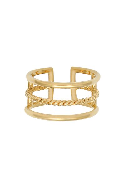 ELLI Ring Ladies Open Adjustable 3 Row Wide Trend Blogger In 925 Sterling Silver