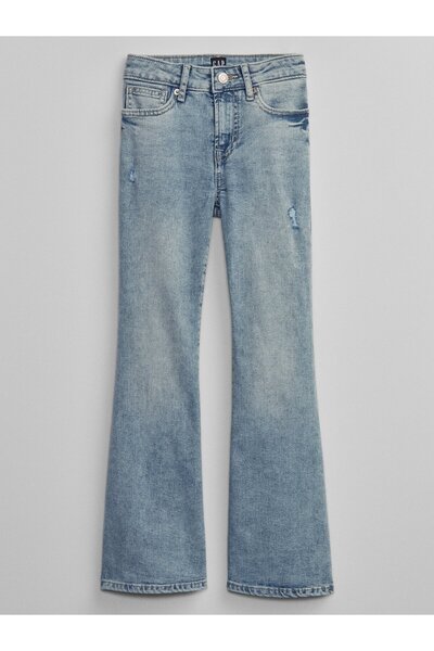 GAP Kız Çocuk Açık Mavi High Rise '70s Flare Jean Pantolon