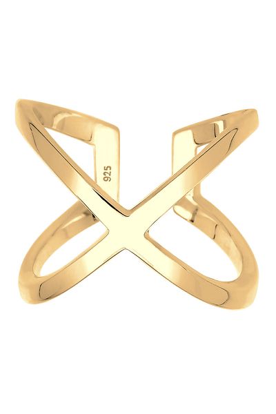 ELLI Prsten Ladies Cross Základní prohlášení Bloggeru v 925 Sterling Silver