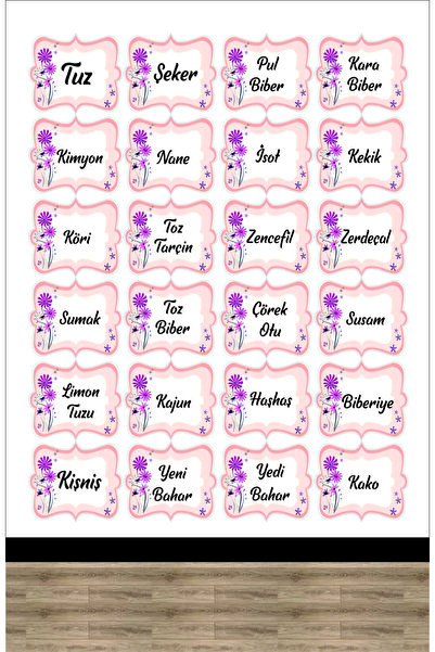 Göktuğ Hediyelik Etichetă 4 cm x 3 cm - Numele recipientului pentru condiment...