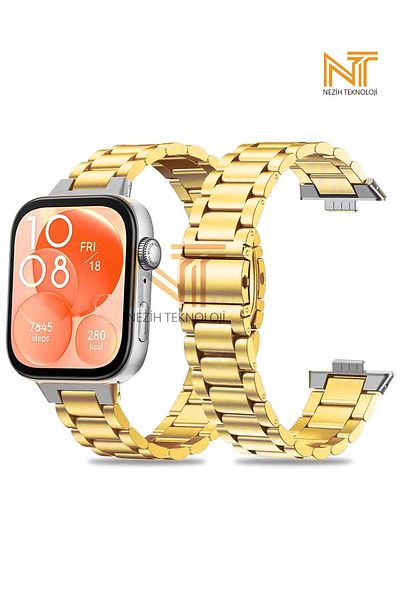 Nezih Case ساعة Huawei Watch Fit 3 / Fit 4 / Fit 4 Pro المتوافقة مع سلك من الفولاذ المقاوم للصدأ ومشبك قابل للتعديل